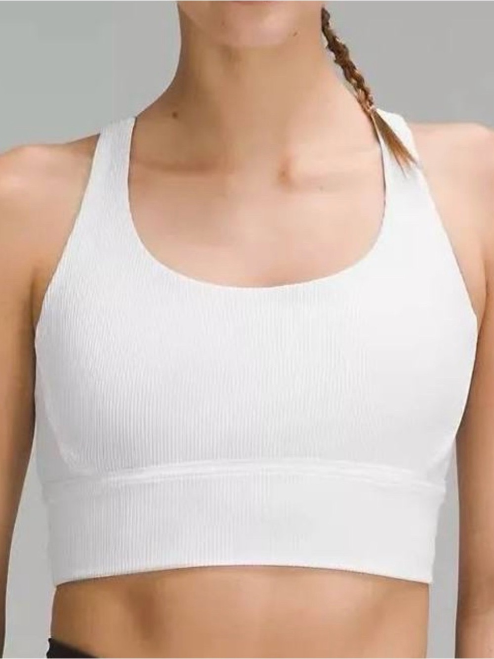 Lululemon Energy Longline Ribbed Bra – White – Size 10